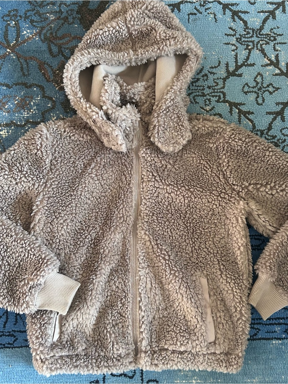 Sherpa Fleece Jacket with Removable Hood - Picture 2 of 2